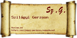 Szilágyi Gerzson névjegykártya